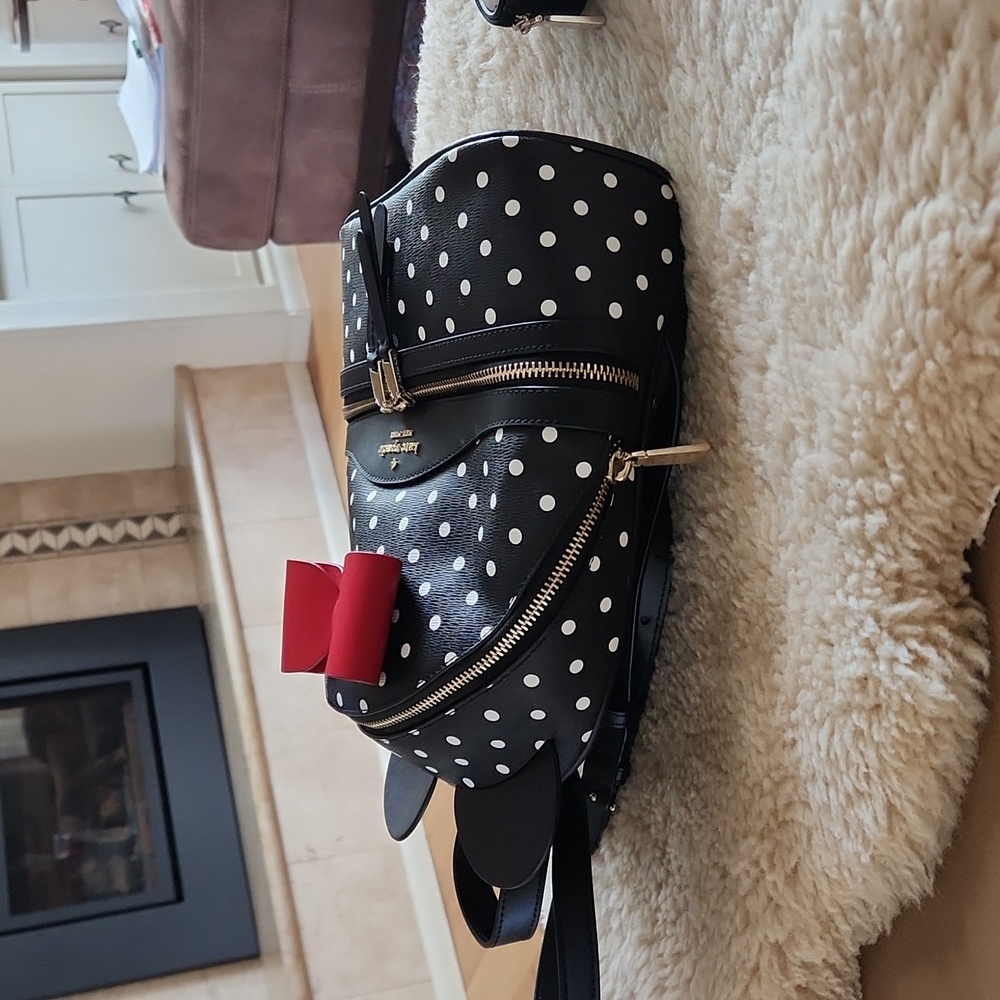 Disney X Kate Spade Polka Dot Minnie Mouse Backpack & Wallet Set 🖤🐭❤️♠️ - Picture 7 of 16